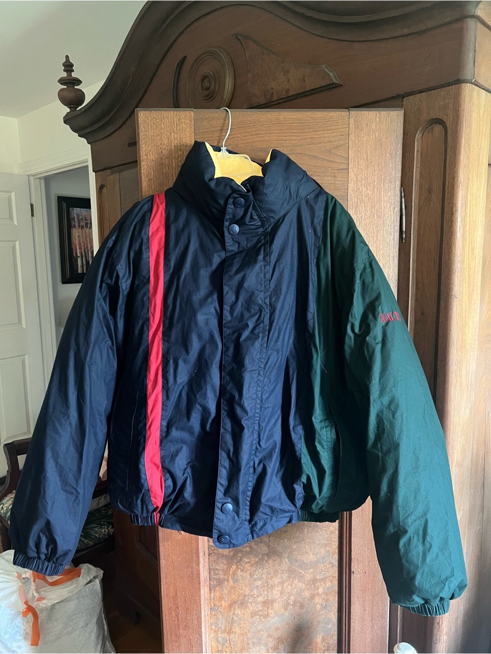 Vintage 90s Nautica Colorblock Windbreaker Reversible Jacket Coat